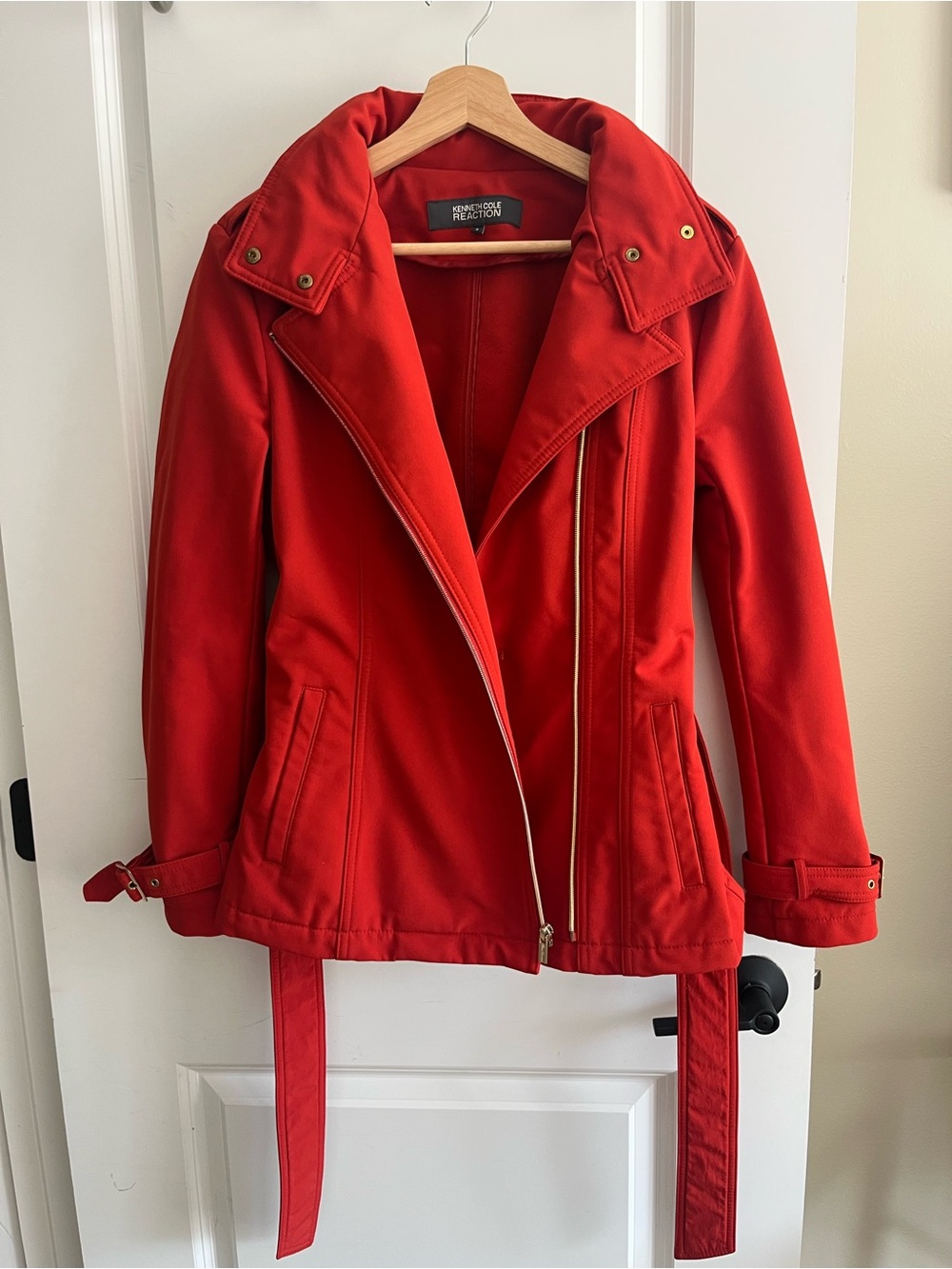 Kenneth Cole Reaction Burnt Orange Hooded Jacket Sz S